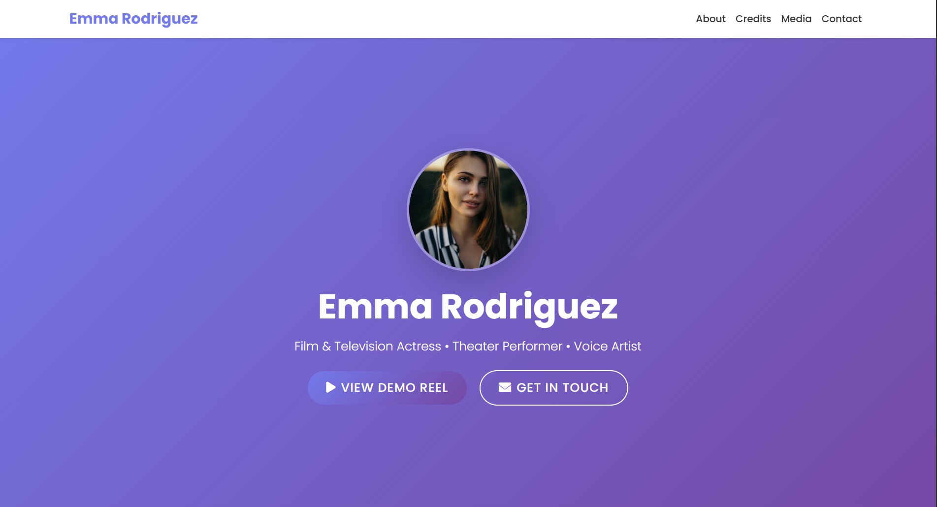Sample Actress Website